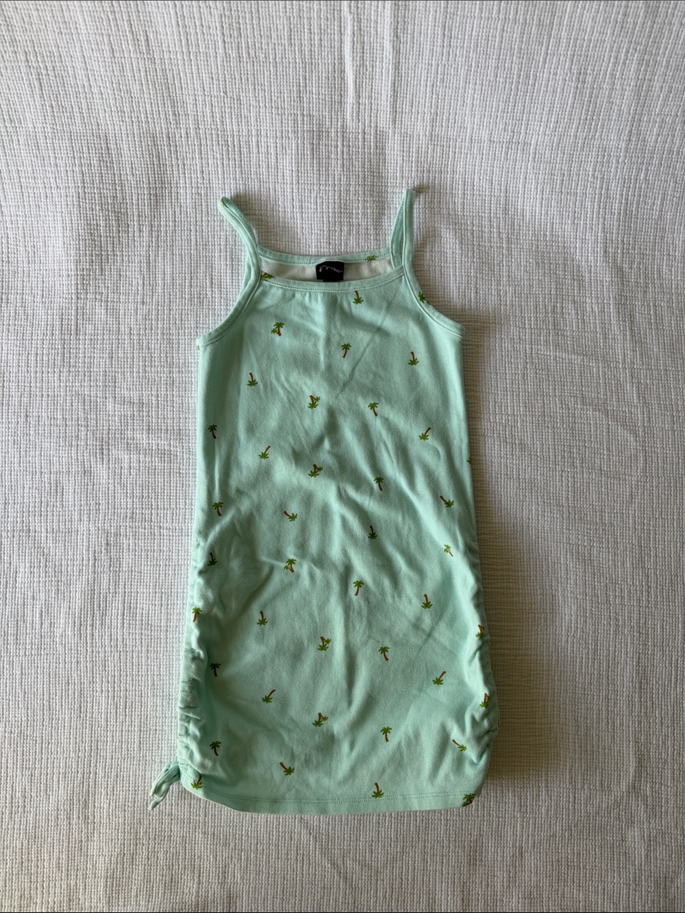 art class Mint Green/Turquoise Palm-Print Fitted Tank Dress